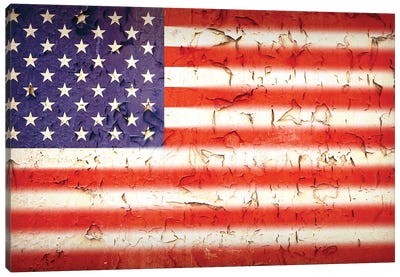 Vintage Stars And Stripes, Usa Flag Canvas Art Print - Jane Rix