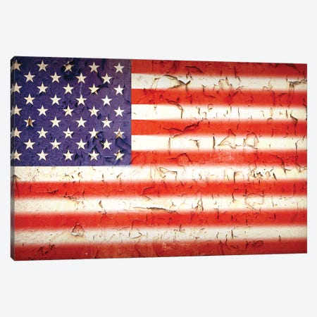 Vintage Stars And Stripes, Usa Flag Canvas Print #JRX55} by Jane Rix Canvas Artwork