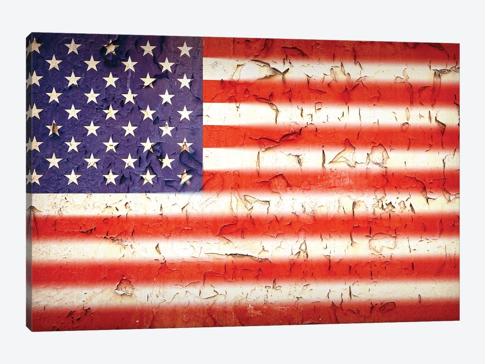 Vintage Stars And Stripes, Usa Flag by Jane Rix 1-piece Canvas Print