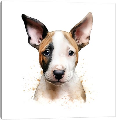 Bull Terrier Portrait Canvas Art Print - Bull Terrier Art