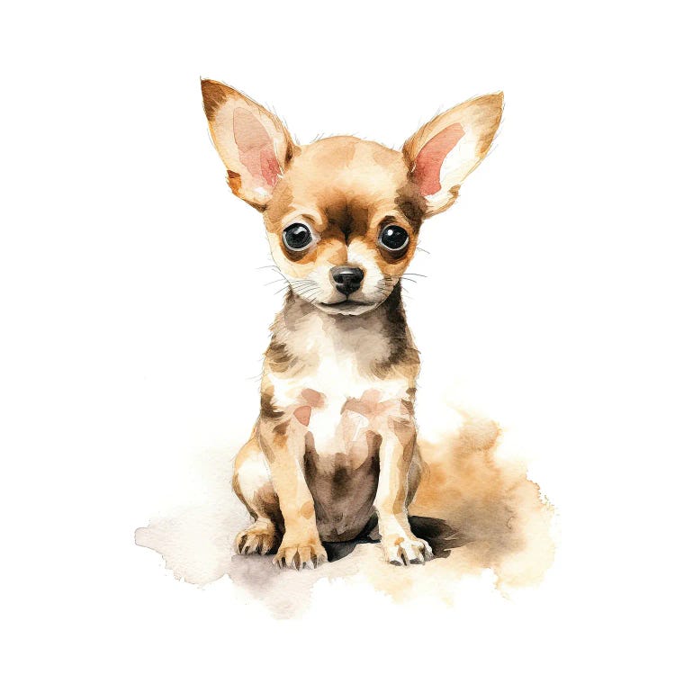 Chihuahua Watercolour Portrait by Jane Rix wall art