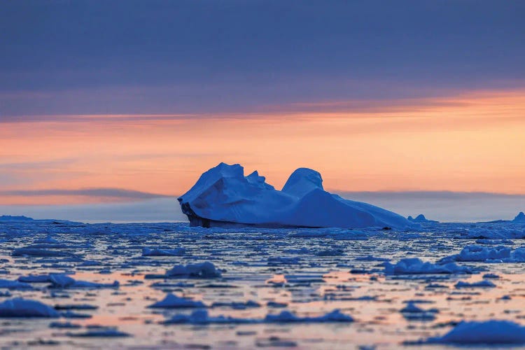 Blue Iceberg At Dawn In Scoresby Sund, Greenland by Jane Rix wall art