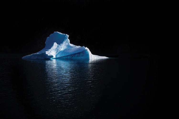 Blue Iceberg On Black Background, Greenland