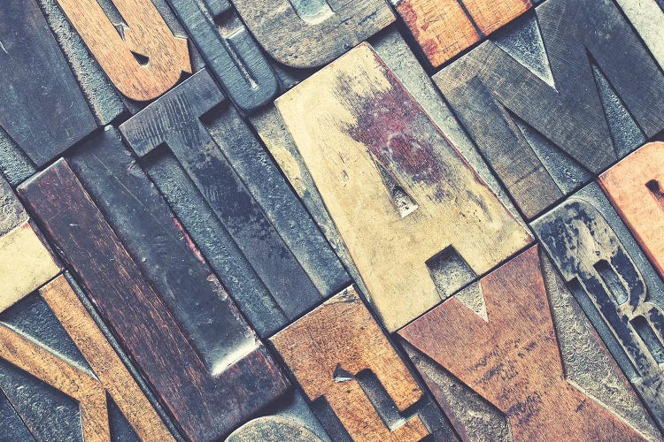 Vintage Letterpress Blocks by Jane Rix wall art