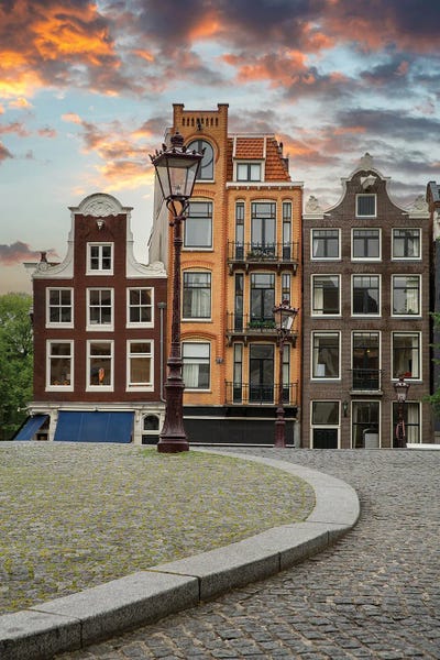 Amsterdam Houses At Dusk