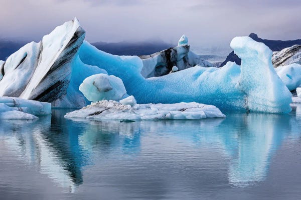 Glaciers & Icebergs: Jokulsarlon Lagoon Reflections by Jane Rix