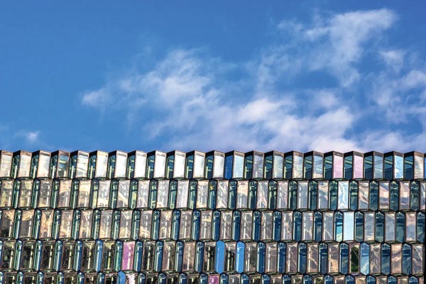 Jane Rix: Harpa Hall And Blue Sky, Reykjavik by Jane Rix