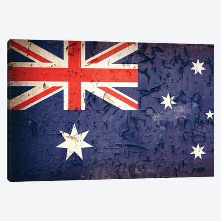 Vintage Australian Flag Canvas Print #JRX68} by Jane Rix Canvas Art