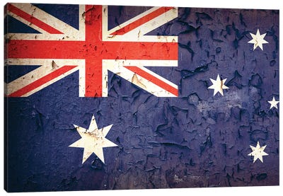 Vintage Australian Flag Canvas Art Print - International Flag Art