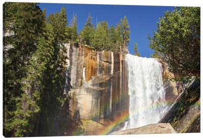 Vernal Falls Double Rainbow, Yosemite, Usa Canvas Art Print - Waterfall Art