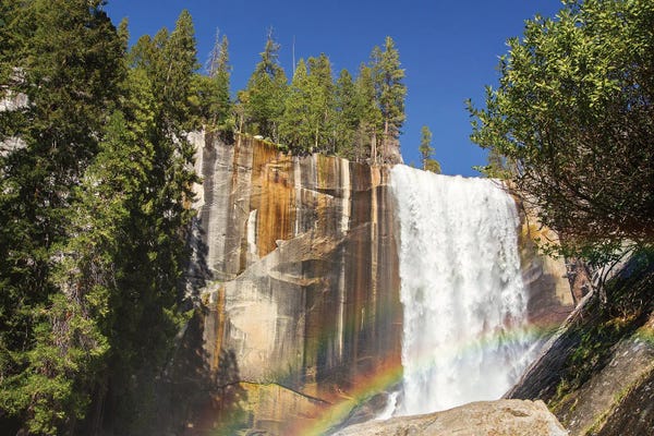 Rainbows: Vernal Falls Double Rainbow, Yosemite, Usa by Jane Rix