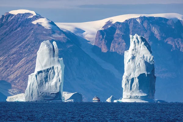 Greenland: Blue Ice Gates And Ship, Scoresby Sund, Greenland by Jane Rix