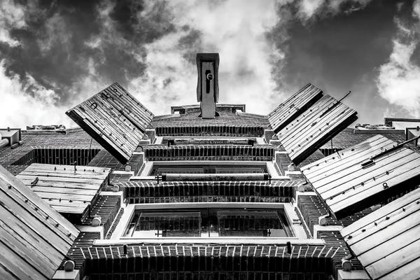 Netherlands: Merchant House, Amsterdam, Black And White by Jane Rix