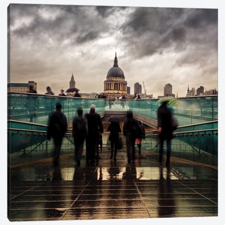 St Paul's Cathedral In The Rain, London Canvas Print #JRX79} by Jane Rix Canvas Print