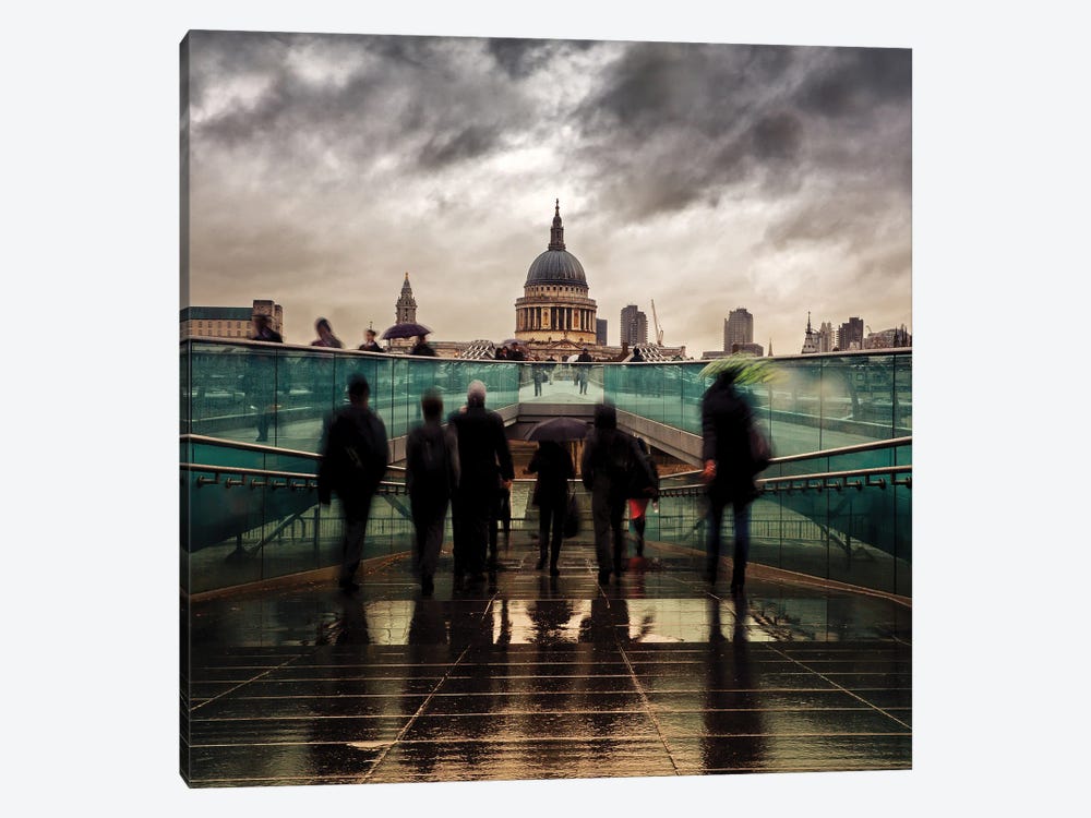St Paul's Cathedral In The Rain, London by Jane Rix 1-piece Art Print