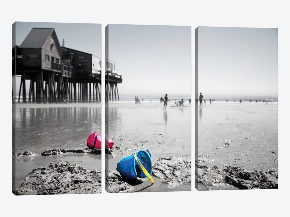 Lazy Days Of Summer, Old Orchard Beach by Jane Rix 3-piece Canvas Wall Art