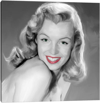 Young Marilyn Canvas Art Print - Lips Art