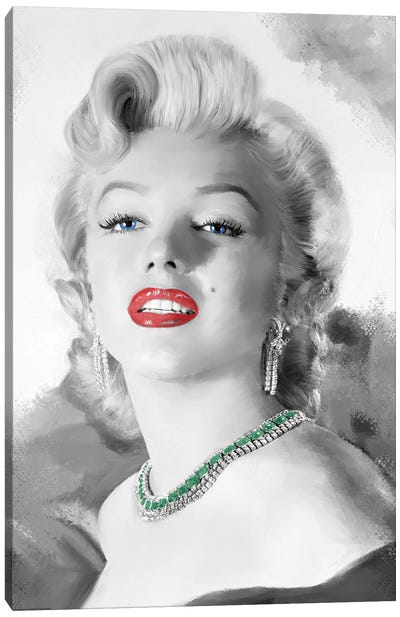 Girl's Best Friend Canvas Art Print - Marilyn Monroe