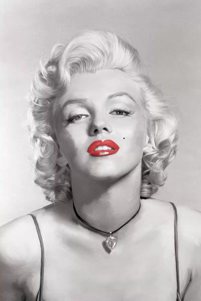 Home Theater: Look Of Love Red Lips In Gray by Jerry Michaels