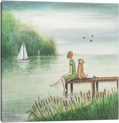The Art Of Companionship Canvas Art Print - Lake Art