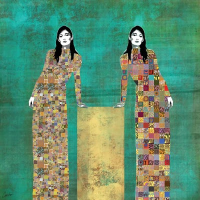 Turn It Around Again On Green by Jose Cacho framed canvas print