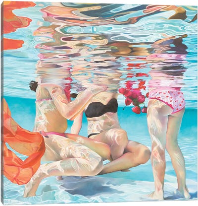 Maria Canvas Art Print - Swimming Art