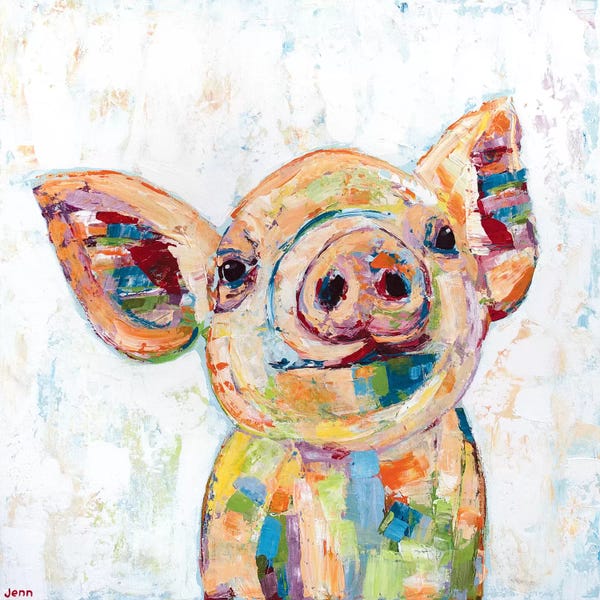 Pigs: Happy Pig- White by Jennifer Seeley