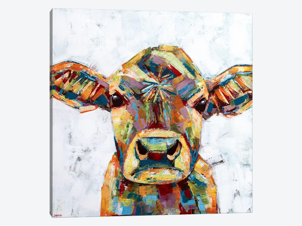 Jersey Cow- White by Jennifer Seeley 1-piece Art Print