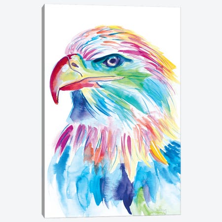 Watercolor Bald Eagle Canvas Print #JSE16} by Jennifer Seeley Canvas Wall Art