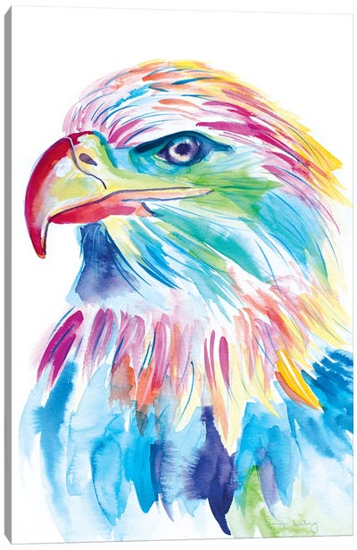 Watercolor Bald Eagle Canvas Art Print - Jennifer Seeley