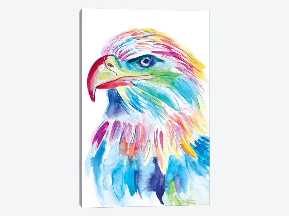 Watercolor Bald Eagle by Jennifer Seeley 1-piece Canvas Artwork