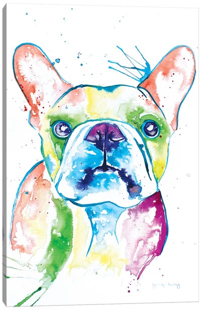 Watercolor Frenchie I Canvas Art Print - French Bulldog Art