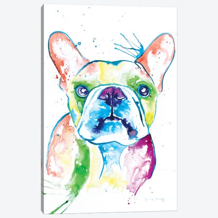 Watercolor Frenchie I Canvas Print #JSE17} by Jennifer Seeley Canvas Artwork
