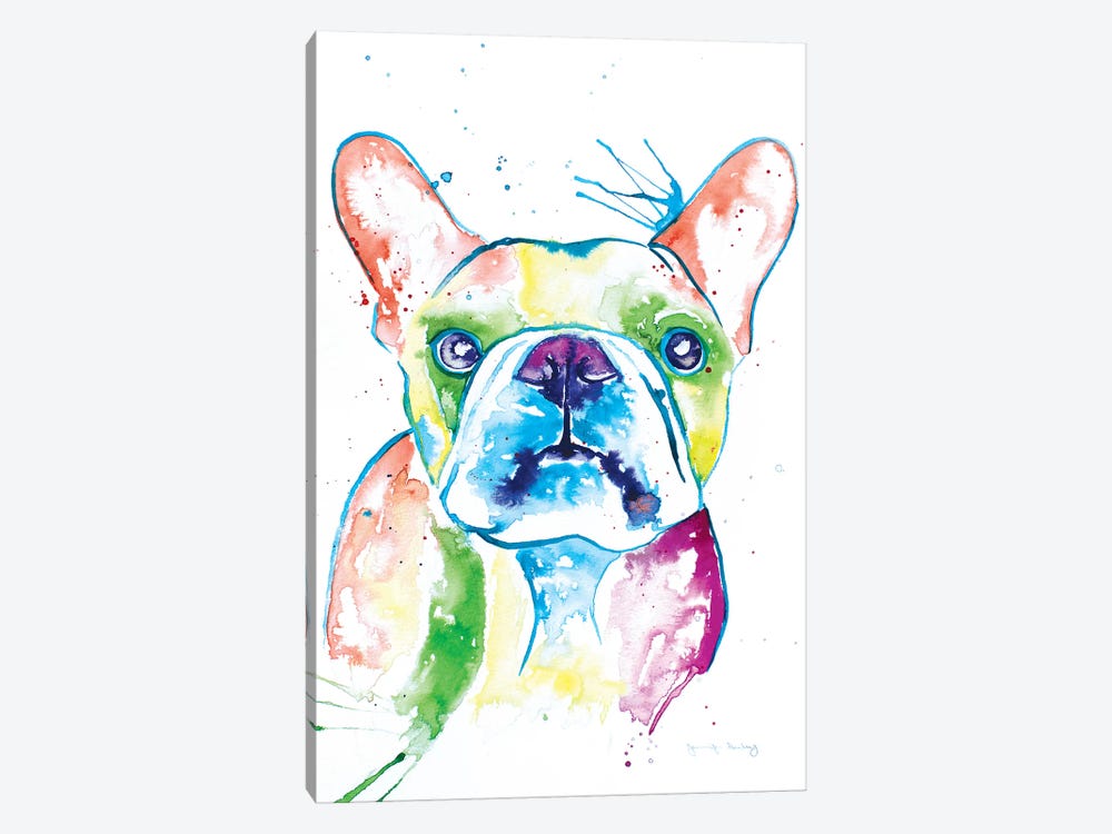 Watercolor Frenchie I by Jennifer Seeley 1-piece Canvas Art Print