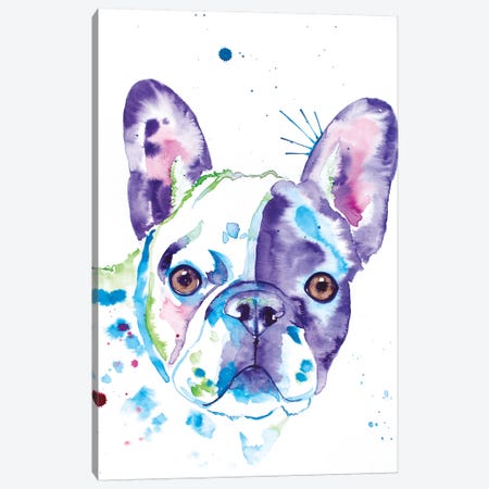 Watercolor Frenchie II Canvas Print #JSE18} by Jennifer Seeley Canvas Art Print