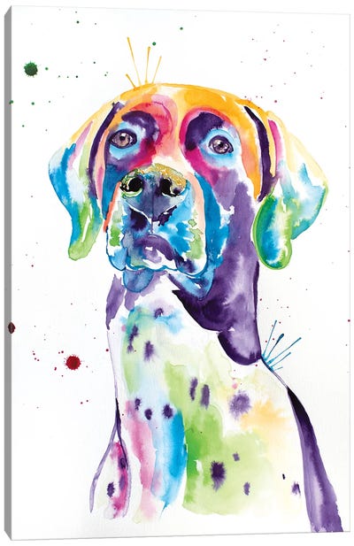Watercolor German Shorthaired Pointer Canvas Art Print - German Shorthaired Pointers