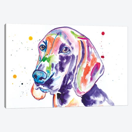 Watercolor Redbone Coonhound Canvas Print #JSE23} by Jennifer Seeley Canvas Wall Art