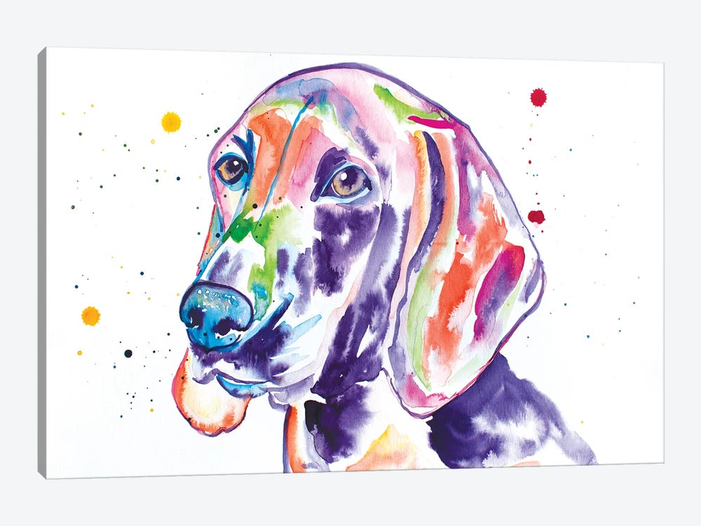 Watercolor Redbone Coonhound by Jennifer Seeley 1-piece Canvas Wall Art