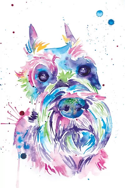 Schnauzers: Watercolor Schnauzer by Jennifer Seeley