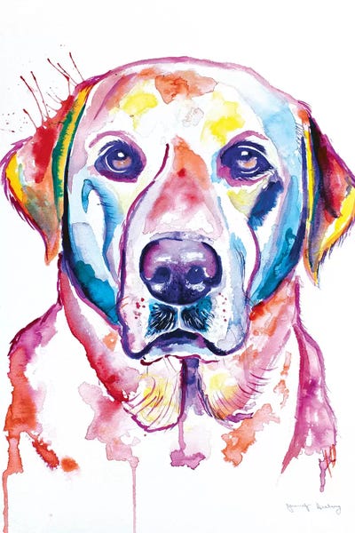Labrador Retrievers: Watercolor Yellow Lab by Jennifer Seeley