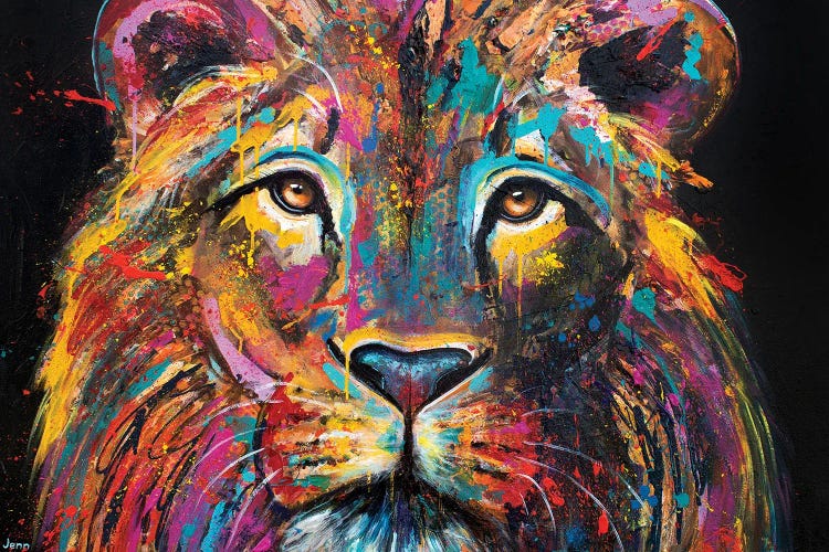 Colorful Lion by Jennifer Seeley wall art