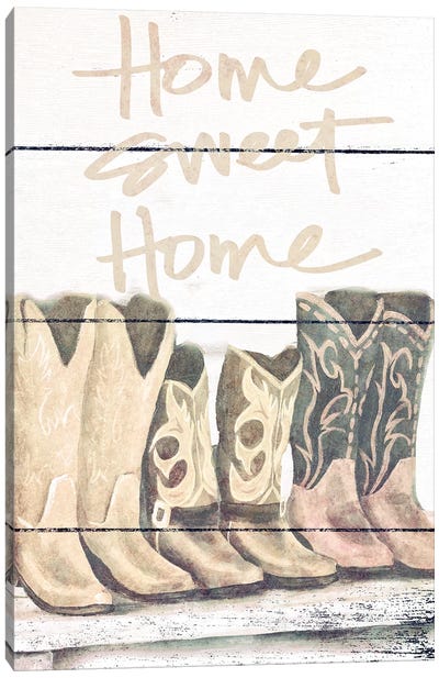 Home Sweet Home Boots Canvas Art Print - Boots