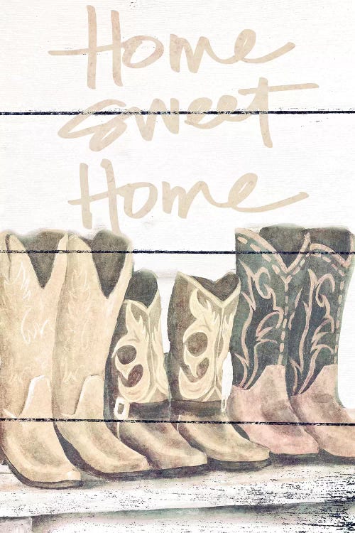 Home Sweet Home Boots by Josefina wall art