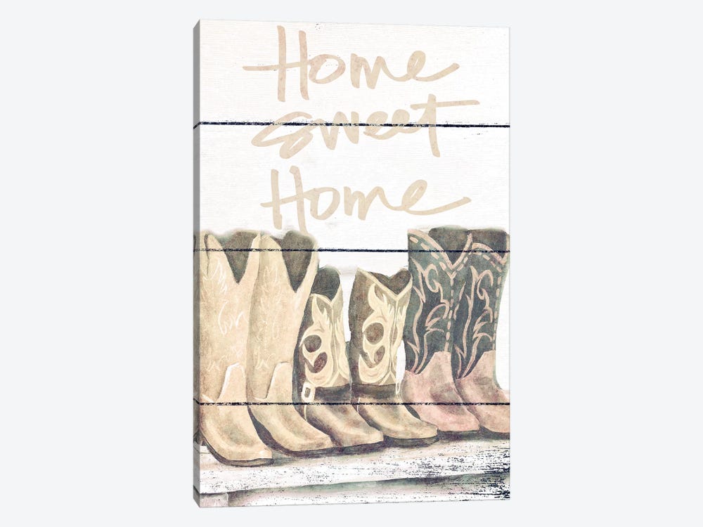 Home Sweet Home Boots by Josefina 1-piece Canvas Art Print