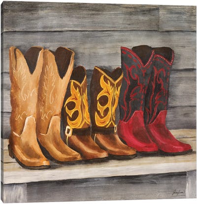 Two Step Canvas Art Print - Boots