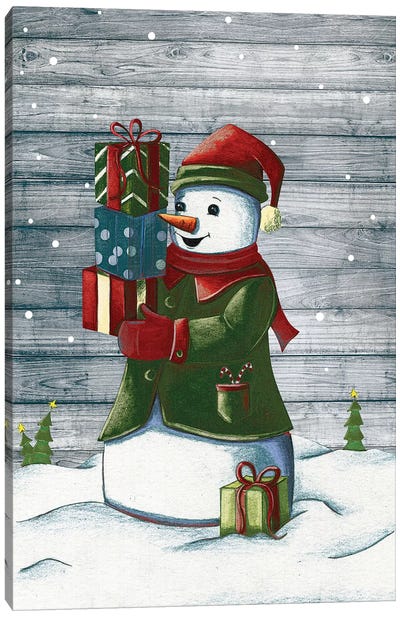 Christmas Snowmen II Canvas Art Print - Snowman Art