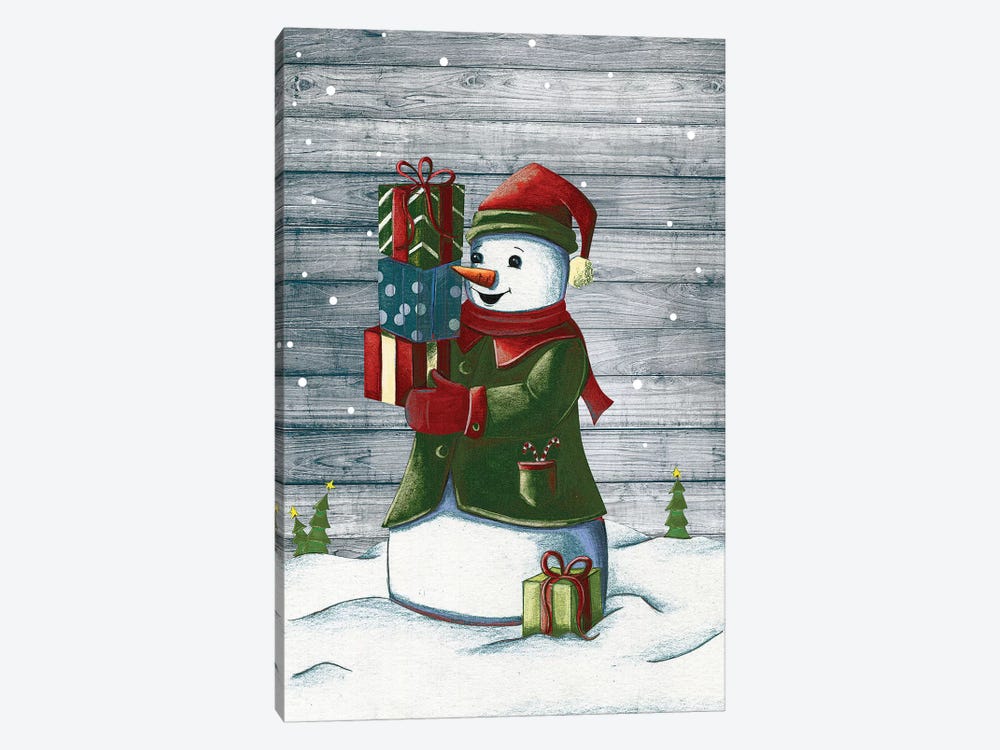 Christmas Snowmen II by Josefina 1-piece Canvas Wall Art