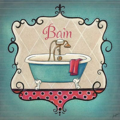 Bain and Savon I by Josefina framed wall art