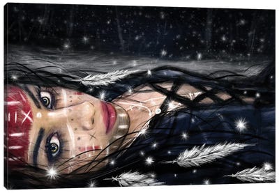 Midnight Snowfall Canvas Art Print