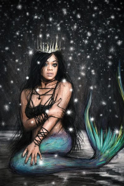 Mermaids: Shore At Midnight by Justin Gedak